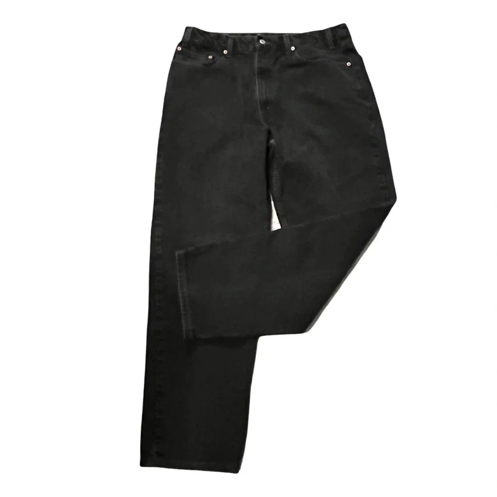 Levis 550 Jeans Relaxed fit Straight Leg Black 36 x 32 Vintage Y2K